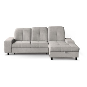Ecksofa mit Schlaffunktion LEON L grau links Velo 632 (L-förmig)