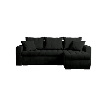 Ecksofa mit Schlaffunktion Luis | schwarz | 238 cm | 85 cm |
