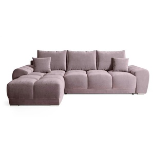 Ecksofa mit Schlaffunktion Nubes | rosa/pink | 290 cm | 85 cm |