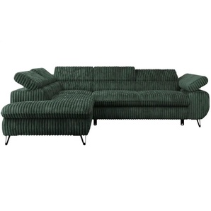 Ecksofa mit Schlaffunktion Peter ¦ grün ¦ Maße (cm): B: 273 H: 76