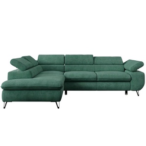 Ecksofa mit Schlaffunktion Peter - grün - Materialmix - 273 cm - 76 cm | Möbel Kraft