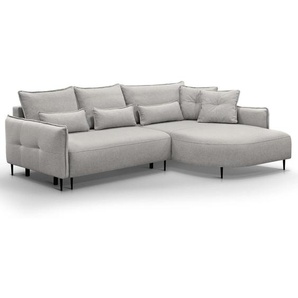 Ecksofa mit Schlaffunktion SALERNO grau rechts Magnum 10 L-förmig