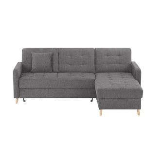Ecksofa mit Schlaffunktion Venus ¦ grau ¦ Maße (cm): B: 222 H: 87 T: 162.0
