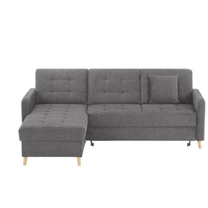 Ecksofa mit Schlaffunktion Venus ¦ grau ¦ Maße (cm): B: 222 H: 87 T: 162.0