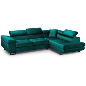 Ecksofa mit Schlaffunktion WALDO rosa links Mono 235 L-förmig