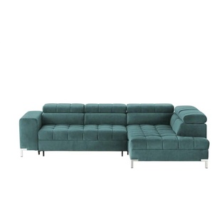 Ecksofa mit verstellbaren Kopfstützen - türkis/petrol - Materialmix - 284 cm - 97 cm - cm 200,0 | Möbel Kraft