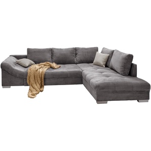 Ecksofa modern Schlafsofa Eckcouch Polsterecke L-Form Ottomane rechts Cord Grau / 17201
