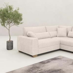Ecksofa MR. COUCH L-Form, beige (natur), B:227cm H:68cm T:190cm, Novaclean Avanti (100% Polyester), Sofas, Mit Federkern, wahlweise mit Bett und Taschenfederkern, Topseller