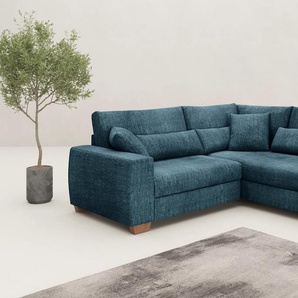 Ecksofa MR. COUCH L-Form, blau (ocean), B:227cm H:68cm T:190cm, Dolce (100% Polyester), Sofas, Mit Federkern, wahlweise mit Bett und Taschenfederkern, Topseller