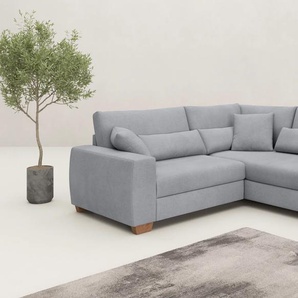 Ecksofa MR. COUCH L-Form, grau, B:227cm H:68cm T:190cm, Memphis (Grundgewebe - 100% Polyester; Nutzschicht- 90% Polyester / 10% Polyamide), Sofas, Mit Federkern, wahlweise mit Bett und Taschenfederkern, Topseller