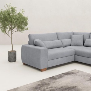Ecksofa MR. COUCH L-Form, grau, B:227cm H:68cm T:190cm, Novaclean Avanti (100% Polyester), Sofas, Mit Federkern, wahlweise mit Bett und Taschenfederkern, Topseller