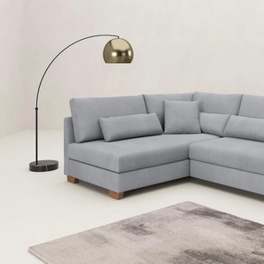Ecksofa MR. COUCH L-Form, grau, B:227cm H:68cm T:190cm, Novaclean Avanti (100% Polyester), Sofas, Mit Federkern, wahlweise mit Bett und Taschenfederkern, Topseller