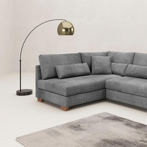 Ecksofa MR. COUCH L-Form, grau (graphit), B:227cm H:68cm T:190cm, Novaclean Avanti (100% Polyester), Sofas, Mit Federkern, wahlweise mit Bett und Taschenfederkern, Topseller