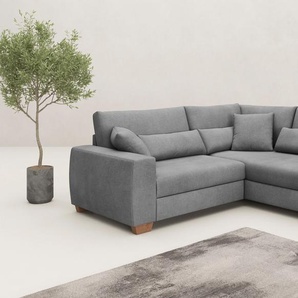 Ecksofa MR. COUCH L-Form, grau (stone), B:227cm H:68cm T:190cm, Novaclean Avanti (100% Polyester), Sofas, Mit Federkern, wahlweise mit Bett und Taschenfederkern, Topseller