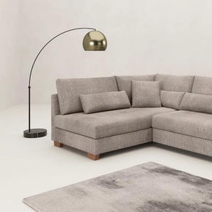 Ecksofa MR. COUCH L-Form, grau (taupe), B:227cm H:68cm T:190cm, Dolce (100% Polyester), Sofas, Mit Federkern, wahlweise mit Bett und Taschenfederkern, Topseller