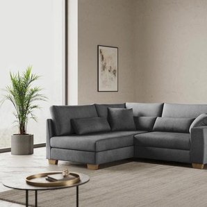 Ecksofa MR. COUCH L-Form, schwarz, B:227cm H:68cm T:190cm, Memphis (Grundgewebe - 100% Polyester; Nutzschicht- 90% Polyester / 10% Polyamide), Sofas, Mit Federkern, wahlweise mit Bett und Taschenfederkern, Topseller