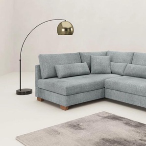 Ecksofa MR. COUCH L-Form, silber, B:227cm H:68cm T:190cm, Dolce (100% Polyester), Sofas, Mit Federkern, wahlweise mit Bett und Taschenfederkern, Topseller