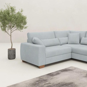 Ecksofa MR. COUCH L-Form, silber, B:227cm H:68cm T:190cm, Novaclean Avanti (100% Polyester), Sofas, Mit Federkern, wahlweise mit Bett und Taschenfederkern, Topseller