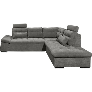 ED EXCITING DESIGN Ecksofa Nalo, mit Bettfunktion, Bettkasten, Kopfstützen, Nierenkissen etc.