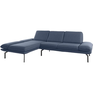 Ecksofa OTTO PRODUCTS Bennid L-Form Sofas Gr. B/H/T: 274 cm x 83 cm x 170 cm, Struktur (recyceltes Polyester), langer Schenkel rechts, Ohne Funktion, blau Ecksofas