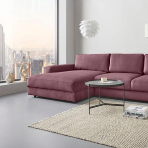 Ecksofa PLACES OF STYLE Bloomfield, L-Form, rosa (altrosa), B:303cm H:84cm T:176cm, 100% Polyester, Sofas, wahlweise mit Bettfunktion und Bettkasten, Topseller