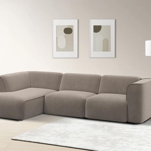 Ecksofa RAUM.ID Merid L-Form, jederzeit durch Module erweiterbar, B/T/H: 295/162/70 cm, grau (taupe), B:295cm H:70cm T:162cm, 100% Polyester, Sofas, als Modul oder separat verwendbar, für individuelle Zusammenstellung, Topseller