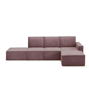 Ecksofa mit Pouf Orto ¦ rosa/pink ¦ Maße (cm): B: 329 H: 93