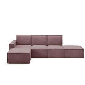 Ecksofa mit Pouf Orto ¦ rosa/pink ¦ Maße (cm): B: 329 H: 93