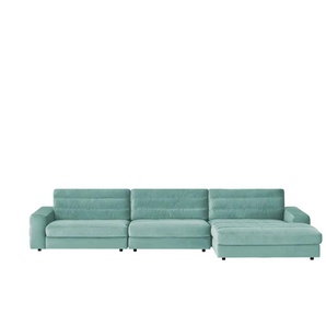 Ecksofa Samt  Scarlatti ¦ türkis/petrol ¦ Maße (cm): B: 416 H: 83 T: 205.0