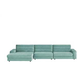 Ecksofa Samt Scarlatti - türkis/petrol - Materialmix - 416 cm - 83 cm - cm 205,0 | Möbel Kraft