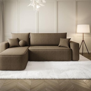 Ecksofa Schlafsofa Sofa AGEPO Stoff Curio Braun Ottomane Links