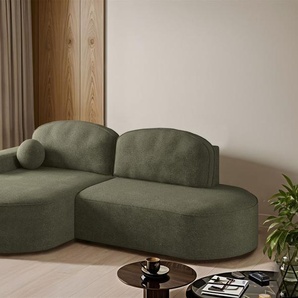 Ecksofa Schlafsofa Sofa GIRONA Stoff Arena Dunkelgrün Ottomane Links