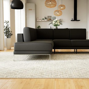 Ecksofa Schwarz - Flexible Designer-Polsterecke, L-Form: Beste Qualität, einzigartiges Design - 254 x 81 x 214 cm, konfigurierbar