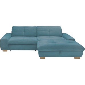 Ecksofa SET ONE BY MUSTERRING SO 1200 Sofas Gr. B/H/T: 276 cm x 89 cm x 198 cm, Cord, Recamiere rechts, ohne Bettfunktion-ohne Bettkasten, blau (azure blue gct 46) Ecksofas