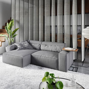 Ecksofa Sirpio L 260x160 cm Mikrofaser Grau Recamiere variabel, Big Sofas