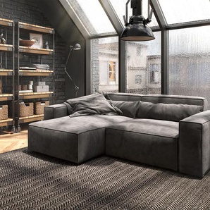 Ecksofa Sirpio L 260x160 cm Mikrofaser Khakibraun Recamiere variabel, Big Sofas
