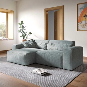 Ecksofa Sirpio XL 270x170 cm Cord Pastellblau Recamiere variabel, Ecksofas
