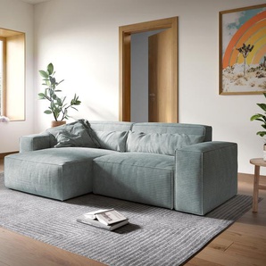 Ecksofa Sirpio XL 270x170 cm Cord Pastellblau Recamiere variabel, Ecksofas