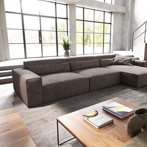 Ecksofa Sirpio XL 370x170 cm Mikrofaser Khakibraun Recamiere variabel, Ecksofas