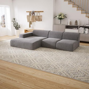 Ecksofa Steingrau - Flexible Designer-Polsterecke, L-Form: Beste Qualität, einzigartiges Design - 286 x 72 x 168 cm, konfigurierbar