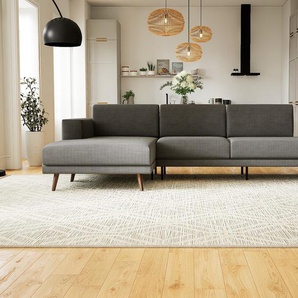 Ecksofa Steingrau - Flexible Designer-Polsterecke, L-Form: Beste Qualität, einzigartiges Design - 304 x 81 x 162 cm, konfigurierbar