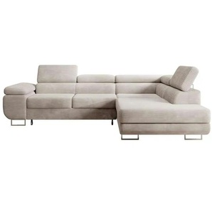 Selsey Ecksofa mit Schlaffunktion Stevil - beige - Materialmix - 275 cm - 90 cm | Möbel Kraft