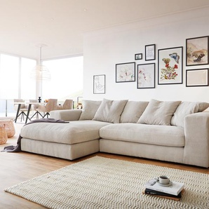 Ecksofa Svada 285x175 cm Mikrofaser Beige Recamiere links, Ecksofas