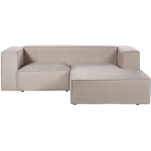 Ecksofa Taupe Samt L-förmig 2-Sitzer Sofa mit Chaiselongue Linksseitig Wohnzimmermöbel Modern Wohnzimmer Ausstattung Wohnecke Sitzecke