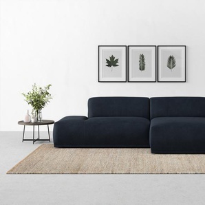 Ecksofa TRENDMANUFAKTUR Braga, mit hochwertigem Kaltschaum, L-Form, in Cord erhältlich, blau (nachtblau), B:275cm H:72cm T:160cm, 100% Polyester, Sofas, modernes Sofa, Couch mit hohem Sitzkomfort, 275/72/160 cm (B/H/T), Topseller