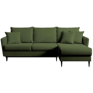 Selsey Ecksofa mit Schlaffunktion Volio ¦ grün ¦ Maße (cm): B: 223 H: 88