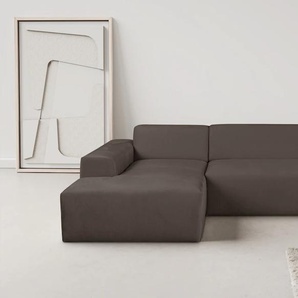 Ecksofa WERK2 Zeus-L modern und zeitlos, Breite 253cm, bequemes Sofa, braun (espresso), B:253cm H:70cm T:188cm, 100% PES, Sofas, Curvy Trend Ecksofa mit urbaner Optik, Topseller