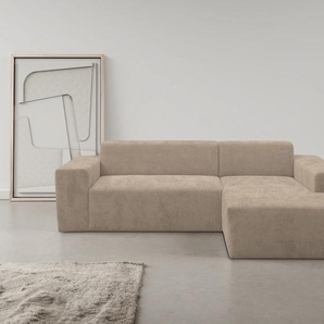 Ecksofa WERK2 Zeus-L modern und zeitlos, Breite 253cm, bequemes Sofa, braun (hellbraun), B:253cm H:70cm T:188cm, 100% Polyester, Sofas, Curvy Trend Ecksofa mit urbaner Optik, Topseller