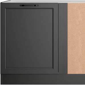 Eckunterschrank KOCHSTATION KS-Lana, grau (matt grau, wotaneiche), B:120cm H:82cm T:60cm, MDF, Holzwerkstoff, Schränke, Breite 120 cm