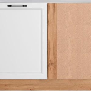 Eckunterschrank KOCHSTATION KS-Lana, weiß (matt weiß, wotaneiche), B:120cm H:82cm T:60cm, MDF, Holzwerkstoff, Schränke, Breite 120 cm